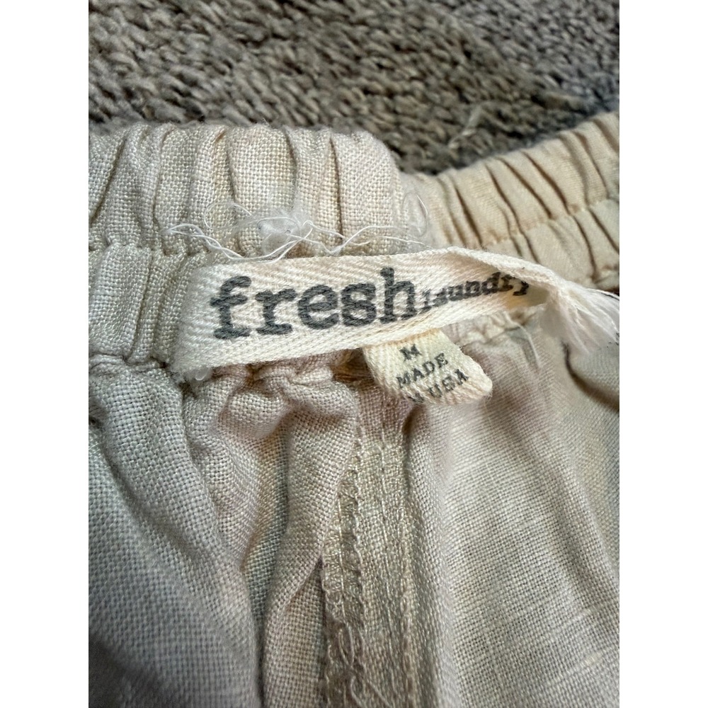 Fresh Laundry Women's Beige Linen Blend Wide Leg Cropped Pants Size Medium - Picture 4 of 9